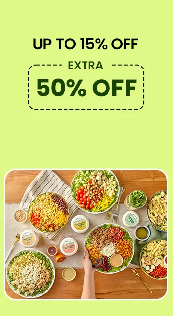 Across Site - Up To 15% + Extra 50% Off On Salads, Meals & Snacks